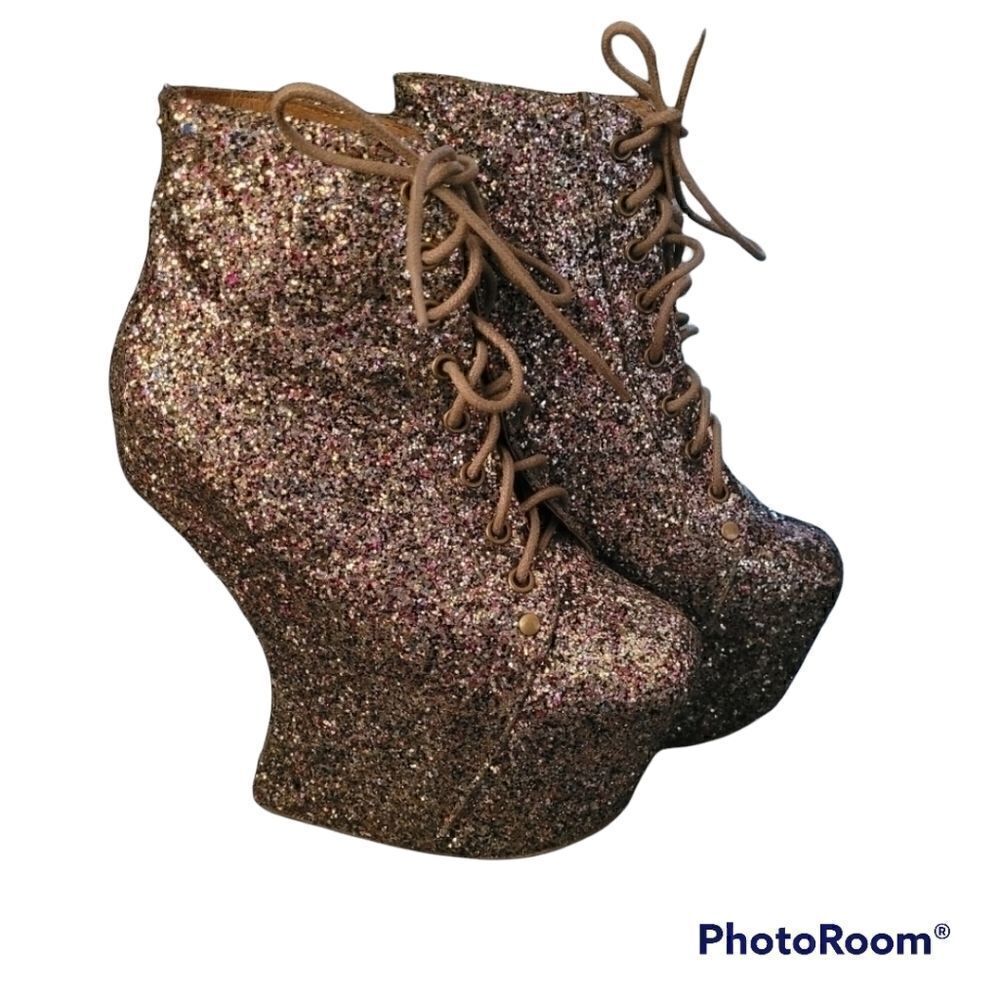 Jeffrey campbell glitter boots